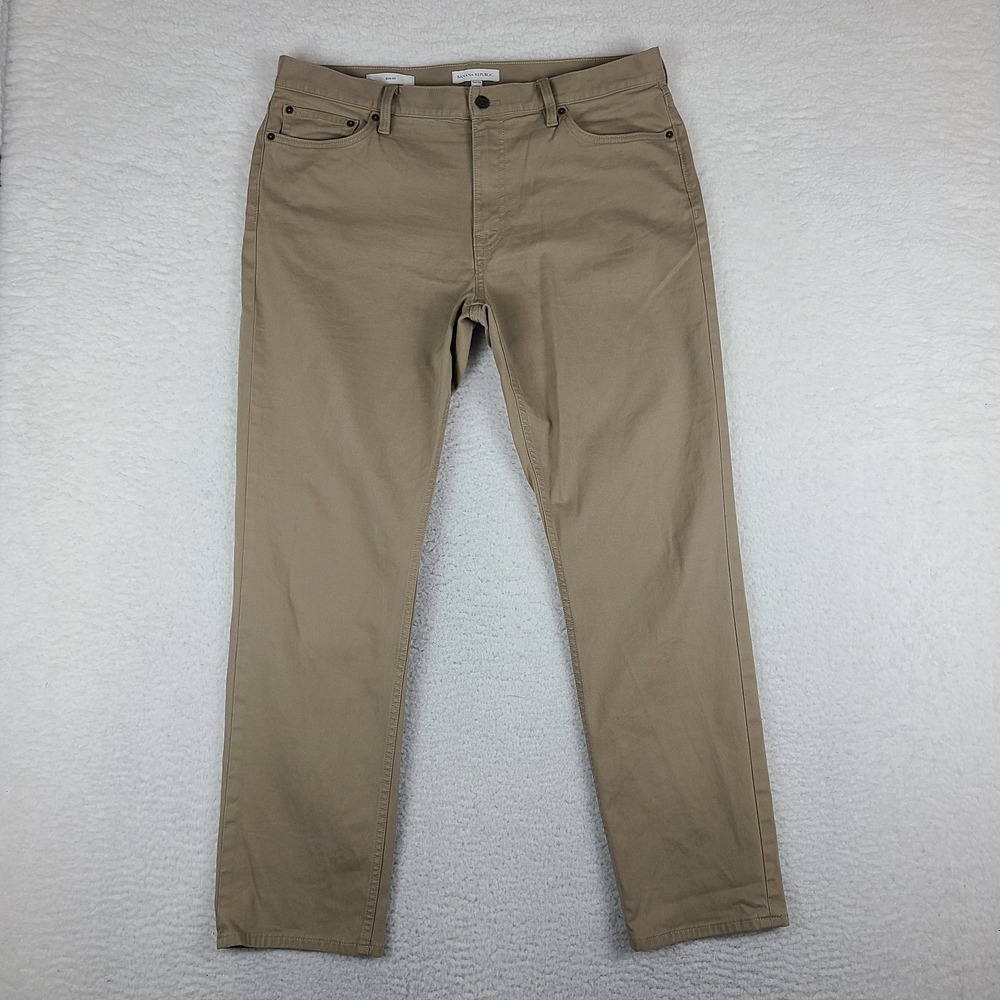 Banana Republic Pants Mens 36x30 Beige Tan Slim Fit The Traveler Chino Khakis